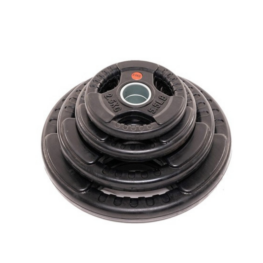 Disco Olímpico de hierro Cubierto en Caucho 45 LBS (VIENEN EN PAR)